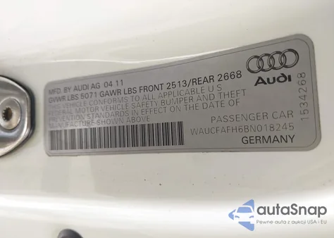 2011 Audi A5 2.0T Premium z USA, uszkodzony, nr VIN WAUCFAFH6BN018245
